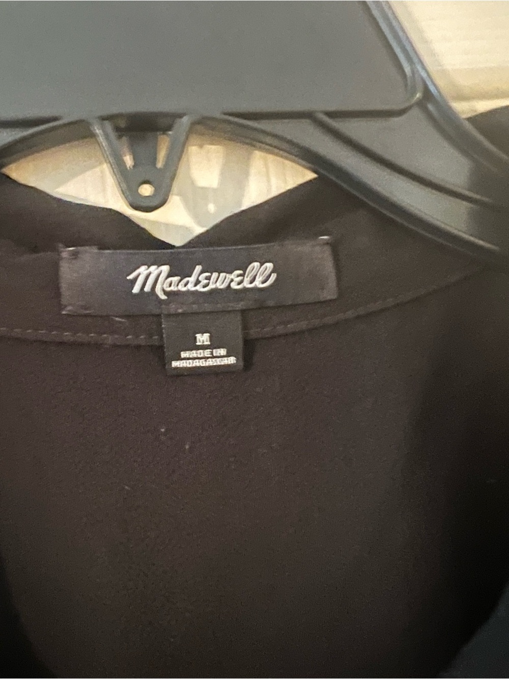 Madewell Central Drapey Popover Shirt in Black Size M - Picture 7 of 8